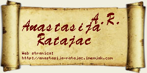 Anastasija Ratajac vizit kartica